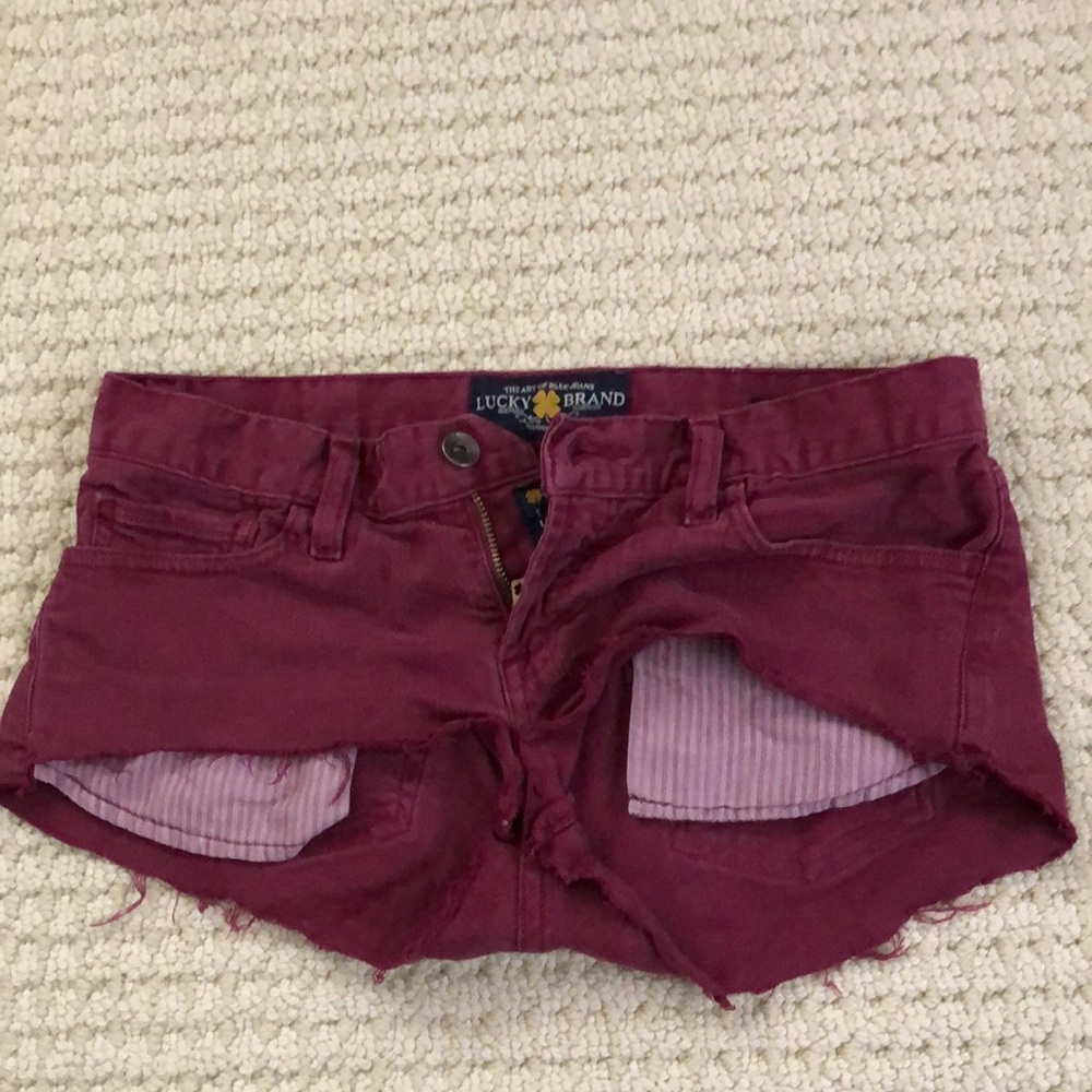 Lucky Brand Burgundy Jean shorts Size 0